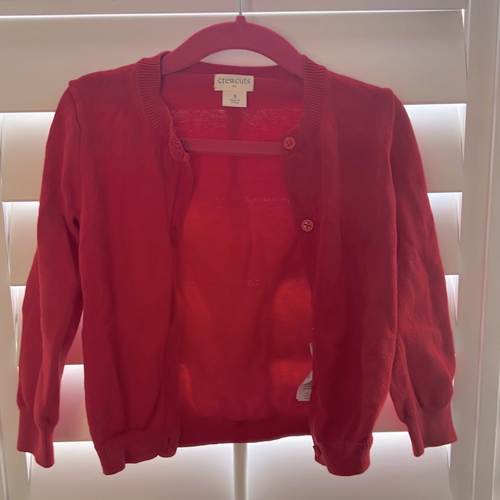 Crew Cuts Red Cardigan Size 3
